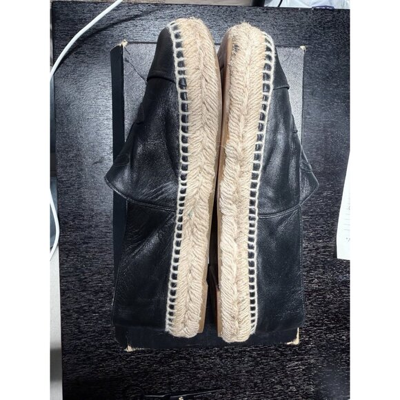 Chanel Shoes Beige Black Womens Lambskin Leather Espadrilles Size 36 US 6 - Picture 8 of 10